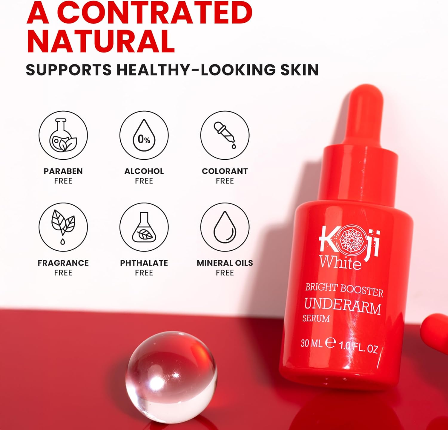 Koji White Underarm Brightening Serum for Armpit, Elbows, Knees, Private Areas - Bright Booster, Dark Spots, Hydrating with Kojic Acid, Niacinamide, Tranexamic Acid, Paraben-Free, Vegan, 1 Fl Oz image number 2