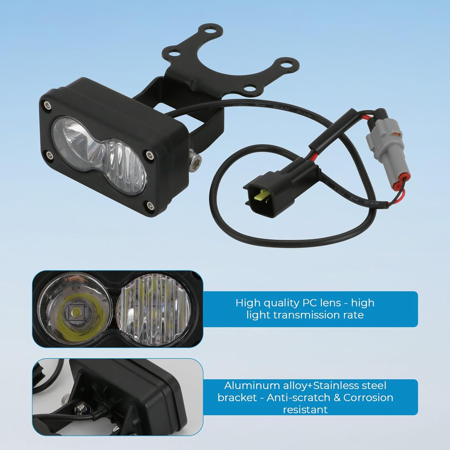 Motoparty Upgrade Headlight Kit Fits for Talaria Sting R MX4 Sur-Ron Segway X260, with Adapter Harness, 20W 6000-6500K Upgrade Motorcycle Lights Bars Led Headlamp （3 Inch） image number 4