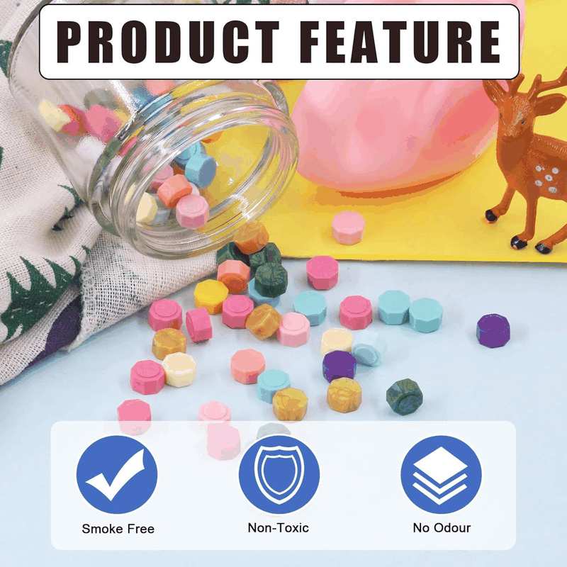 Glarks 1200Pcs Multicolor Sealing Wax Beads for Letter Sealing, Envelope Stamps, Wedding Invitations, Gift Wrapping image number 1