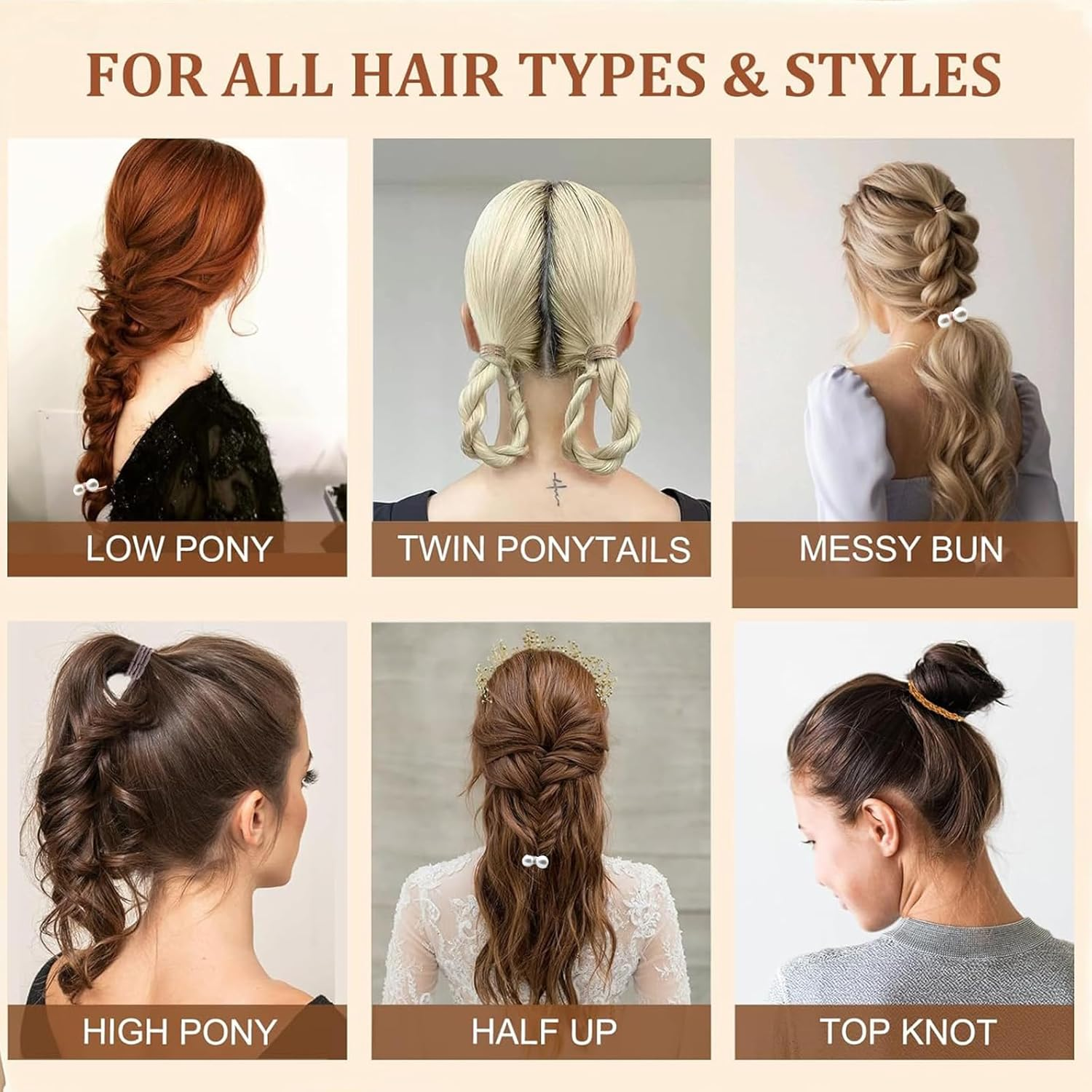 Zurligi 28 Pcs Boho Hair Ties, Hair Tie Bracelets for Women and Girls, 7 Styles 10 Colors No Damage Ponytail Holders for Thick/Medium/Long Hair image number 6