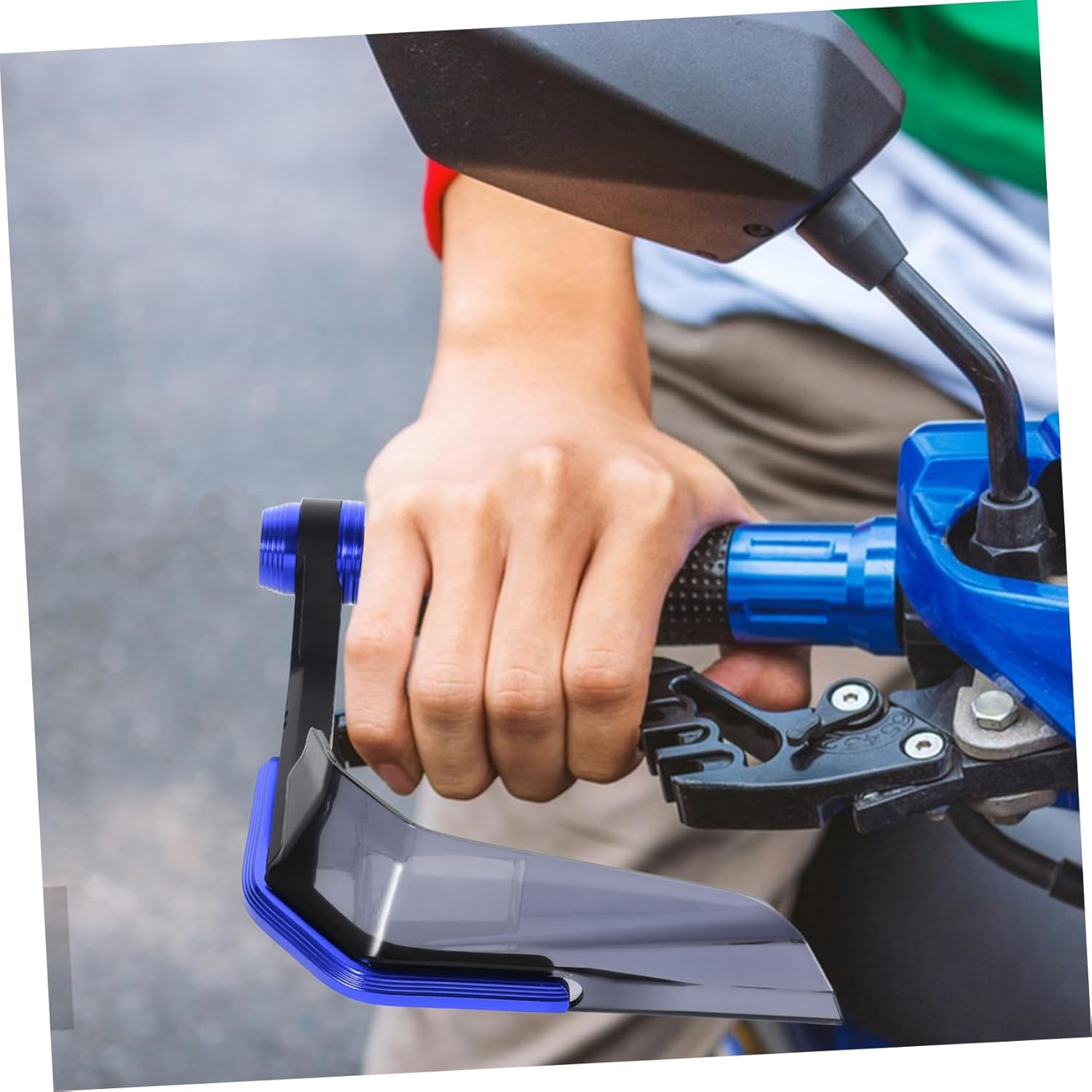 2Pcs Motorcycle Handguards Wind Protector Blue Handlebar Guards Universal for Electric Motorcycles Off-Road Riding Protection image number 4