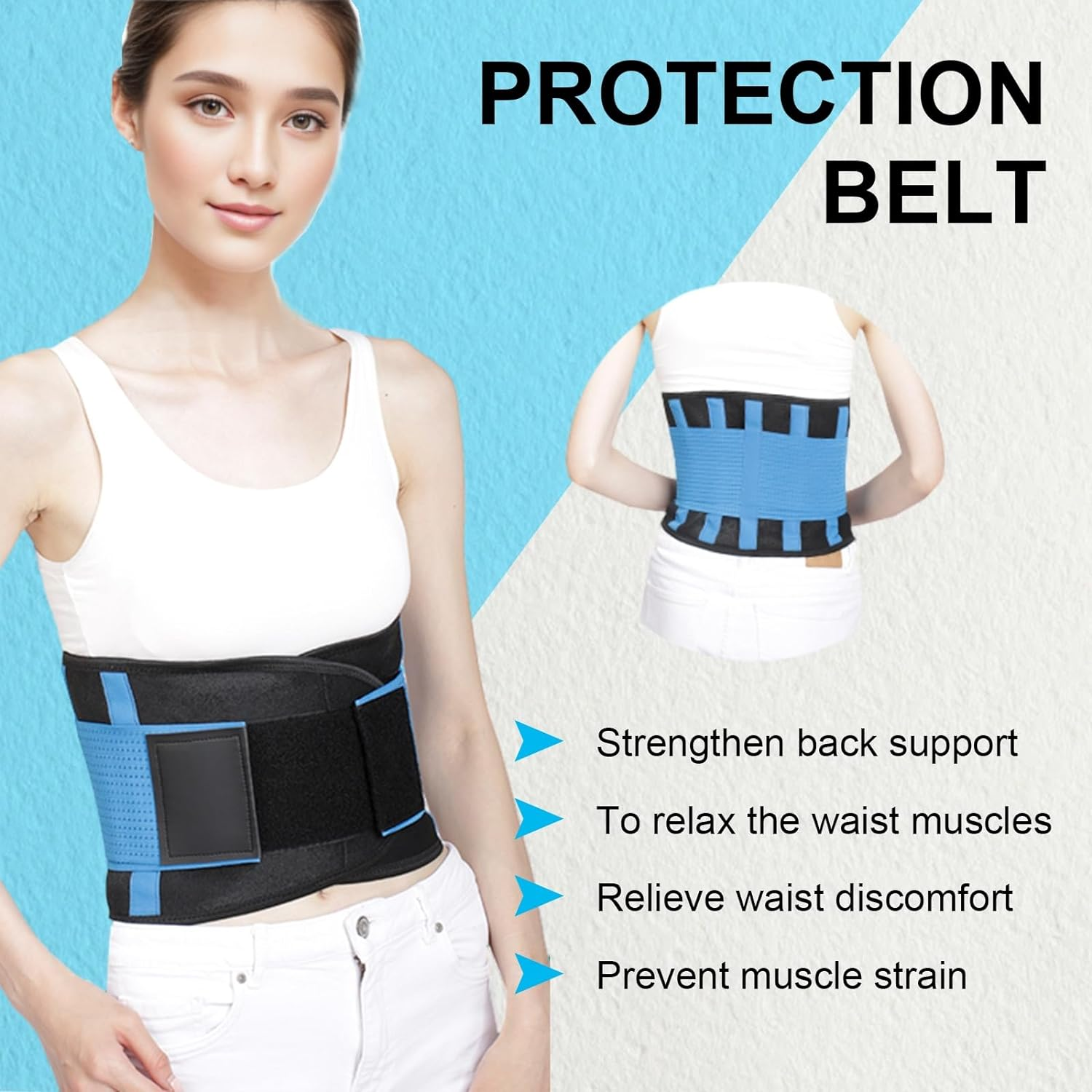 Back Brace for Men and Women,Breathable Back Support Belt,Back Support for Lower Back Pain and Spinal Fractures,Back Braces for Scoliosis Treatment (Pink, M) image number 1