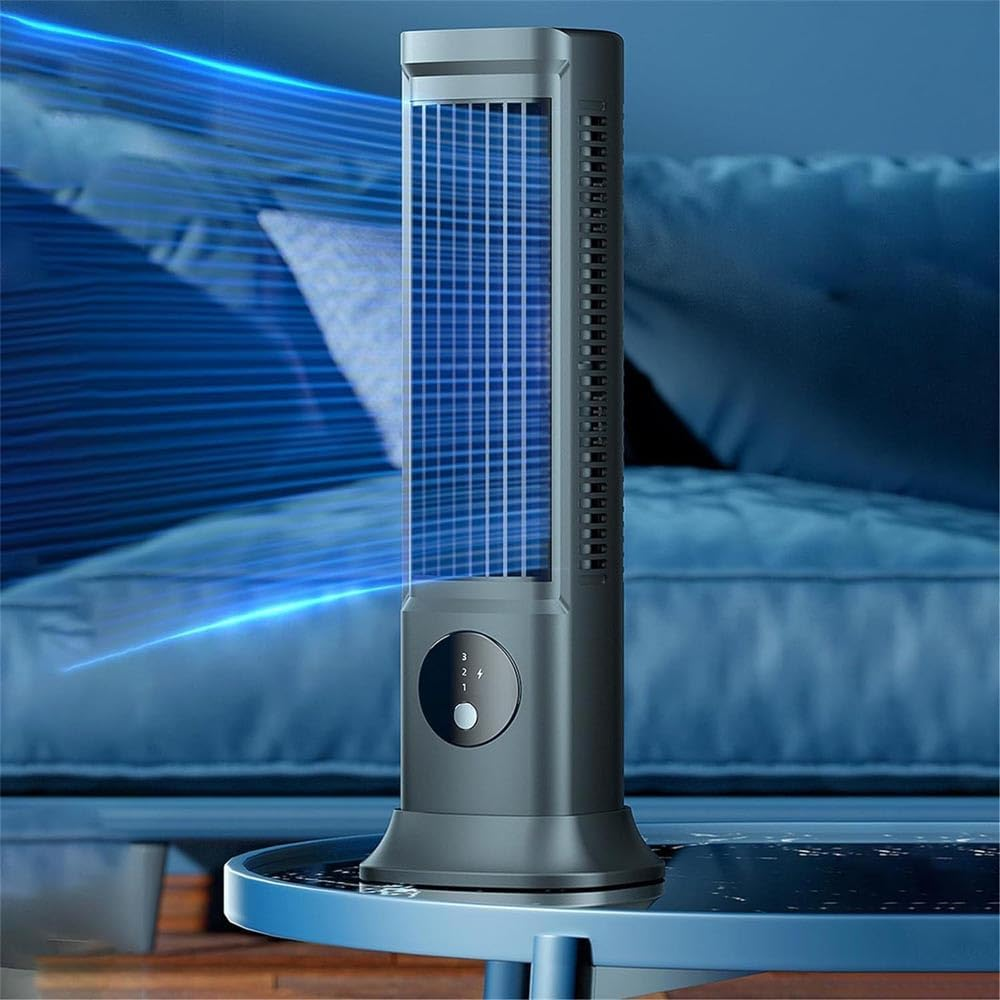 Coldeez Cooling Ace 5.0,Desktop Tower Fan,Portable Air Conditioner,Cooling Ace with 3 Speeds,Quiet Operation,Adjustable Base,For Bedroom/Office/Kitchen image number 3