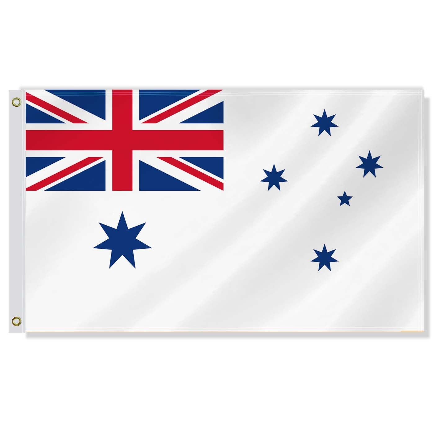3&times;5 FT Australian White Ensign Navy Force Flag,Large Australian Naval National Decor,Double Side Digital Printed 150D Polyester Banner with Canvas Header Brass Grommet