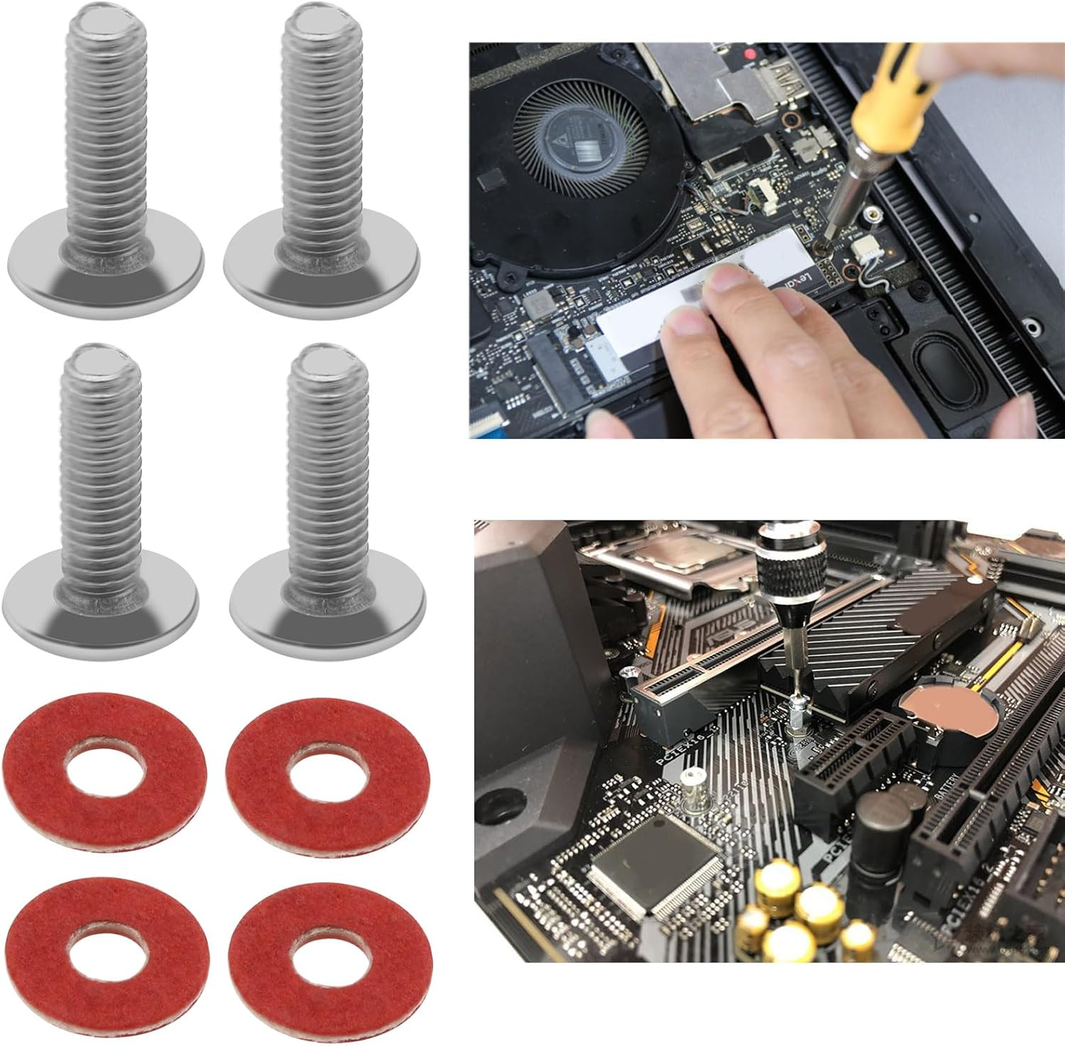 Emagtech 60PCS 6-32 M3 Brass Motherboard Standoffs Screws Washers Kit for Computer Case Replacement PC Motherboard Riser Repair Screws Spacers image number 5