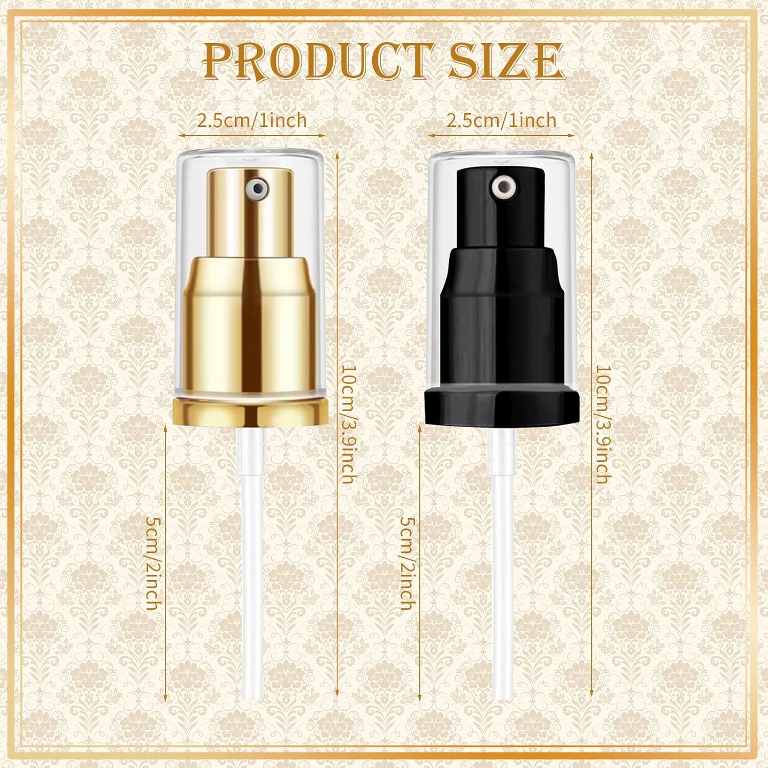 Chris.W 2Pack Foundation Pump Compatible with Maybelline Fit Me Liquid Foundation Makeup(Gold+Black) image number 4