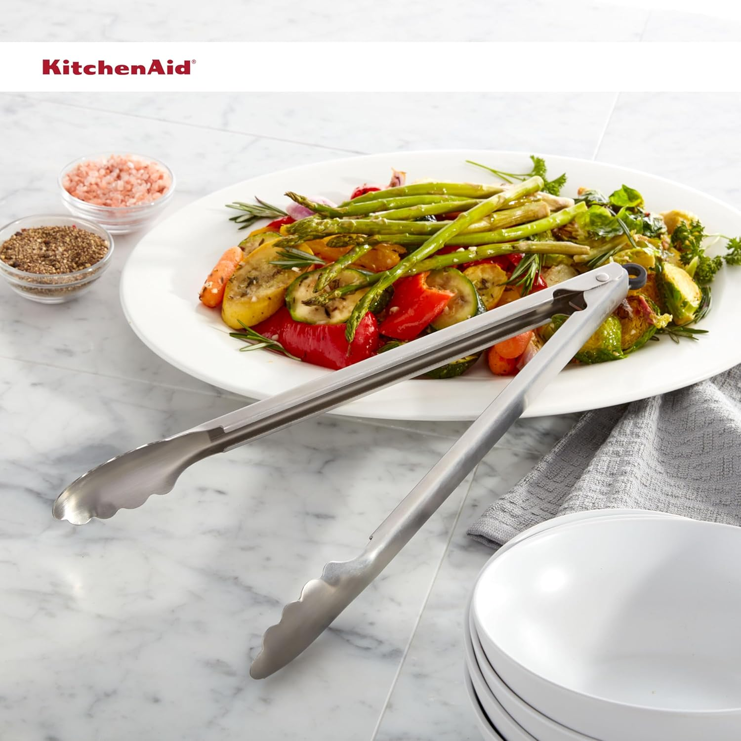 Kitchenaid Stainless Steel Long Tongs, 14 Inch image number 5