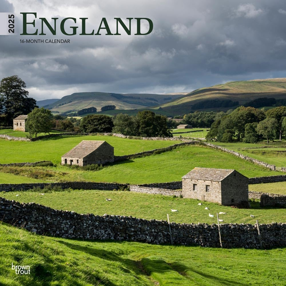 England | 2025 12 X 24 Inch Monthly Square Wall Calendar | Plastic-Free | Browntrout | UK United Kingdom Scenic image number 6