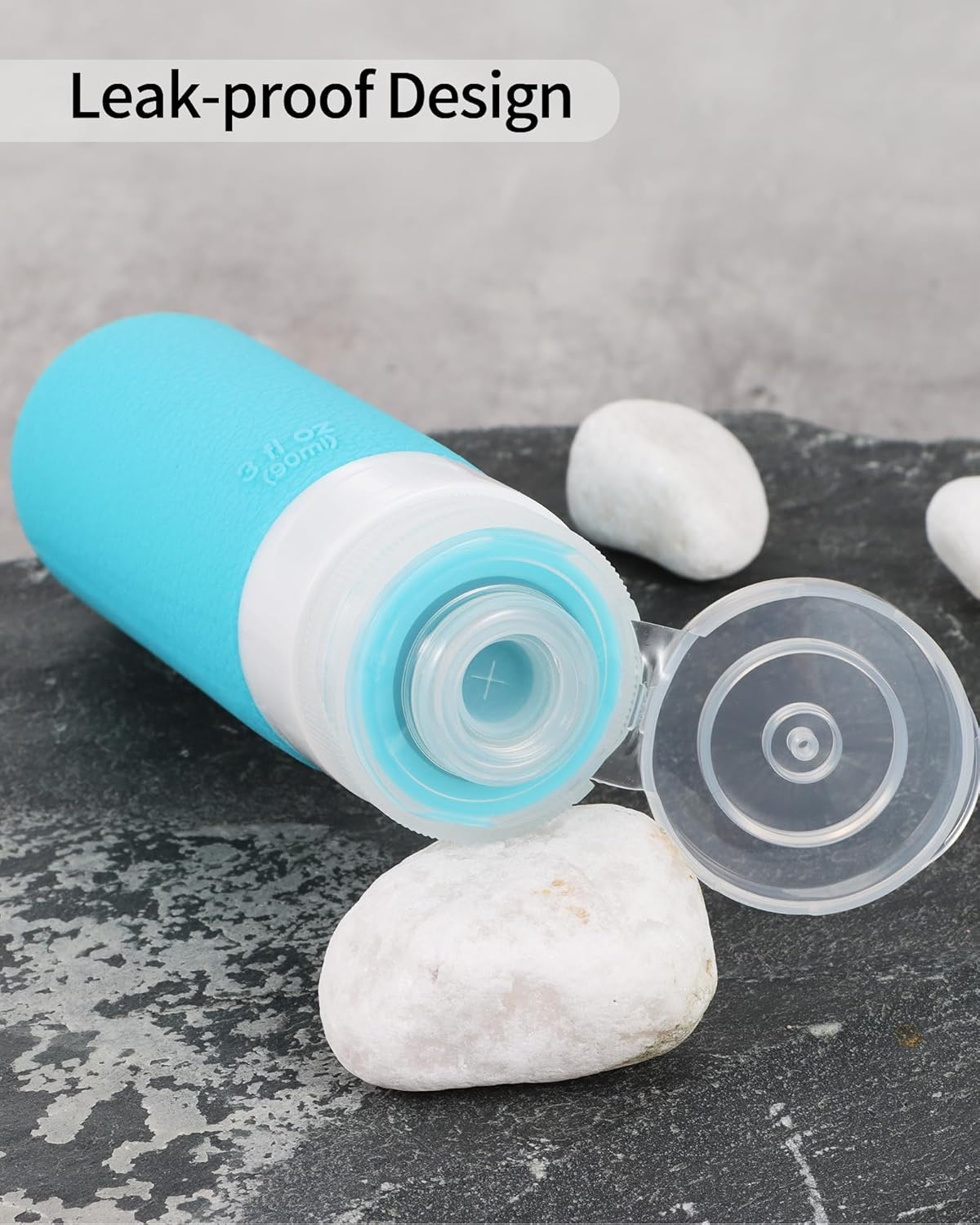 90Ml Travel Bottles Set for Toiletries, 5 Pack TSA Approved Silicone Travel Toiletries Bottles, BPA Free Leak Proof Refillable Travel Containers Essentials for Shampoo Cosmetic Lotion image number 1