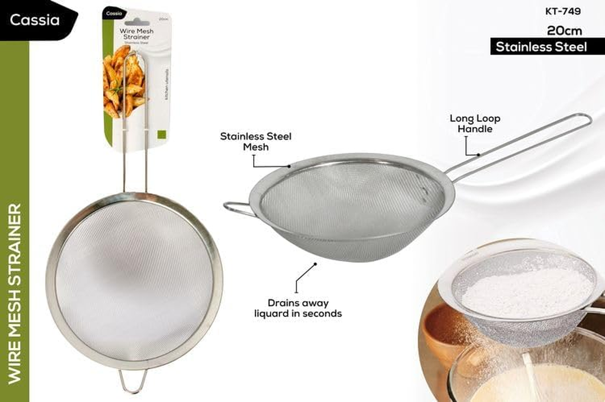 Cassia Delux Stainless Steel Stainer, 40 X 20 Cm Size