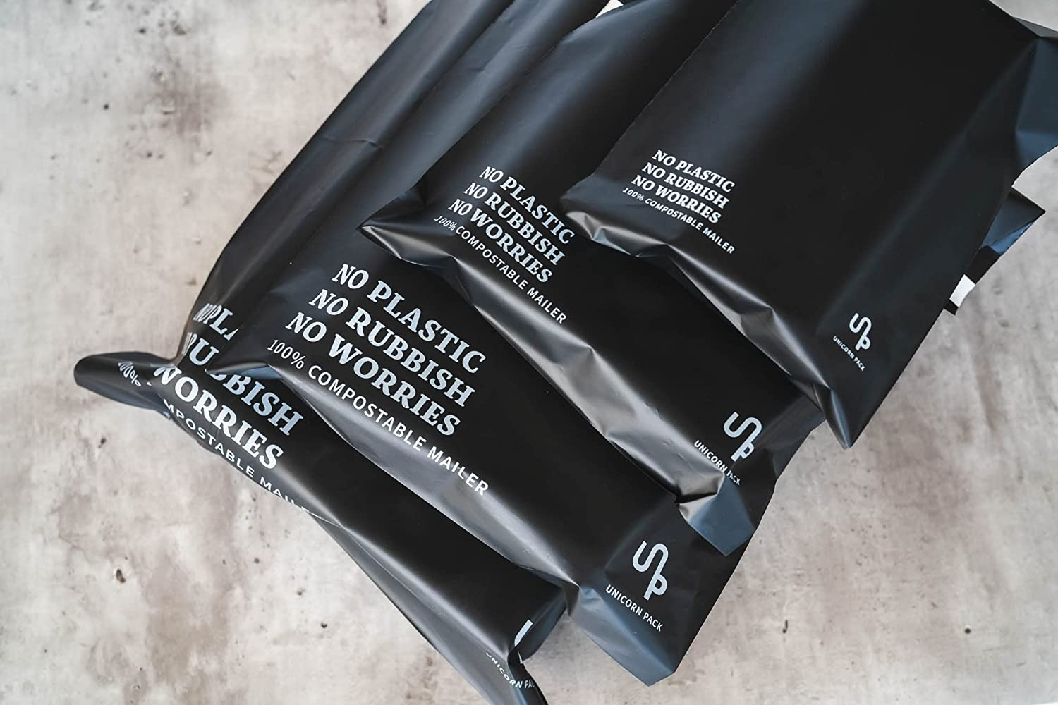 100% Compostable Mailer Biodegradable Satchel Post Packaging Black XS,S,M,L 100PP (Medium 31*39.5CM) image number 2