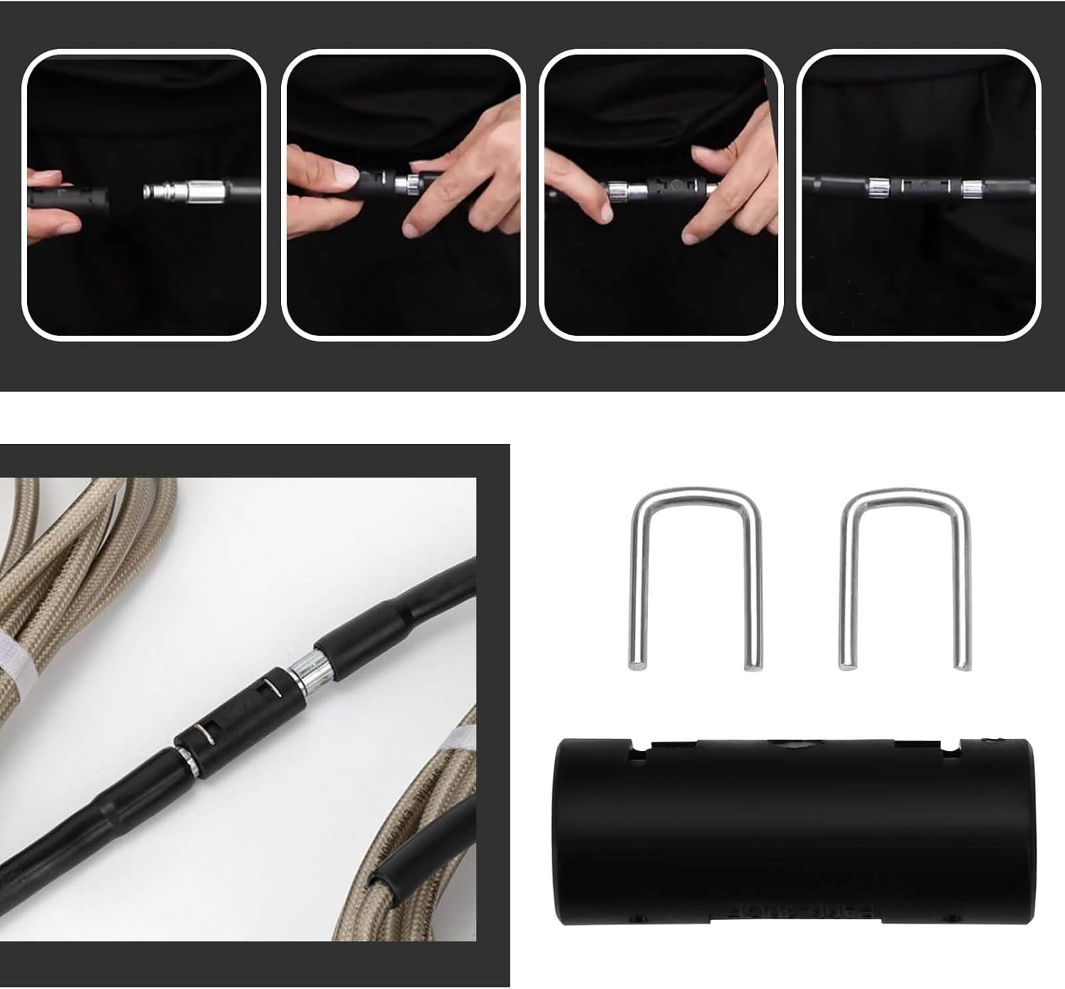 2PCS Pressure Washer Gun Adapter Compatible with Lavor 49.9X19.6Mm High Pressure Cleaning Hose Extension Connector for Gardens and Yards Black image number 4