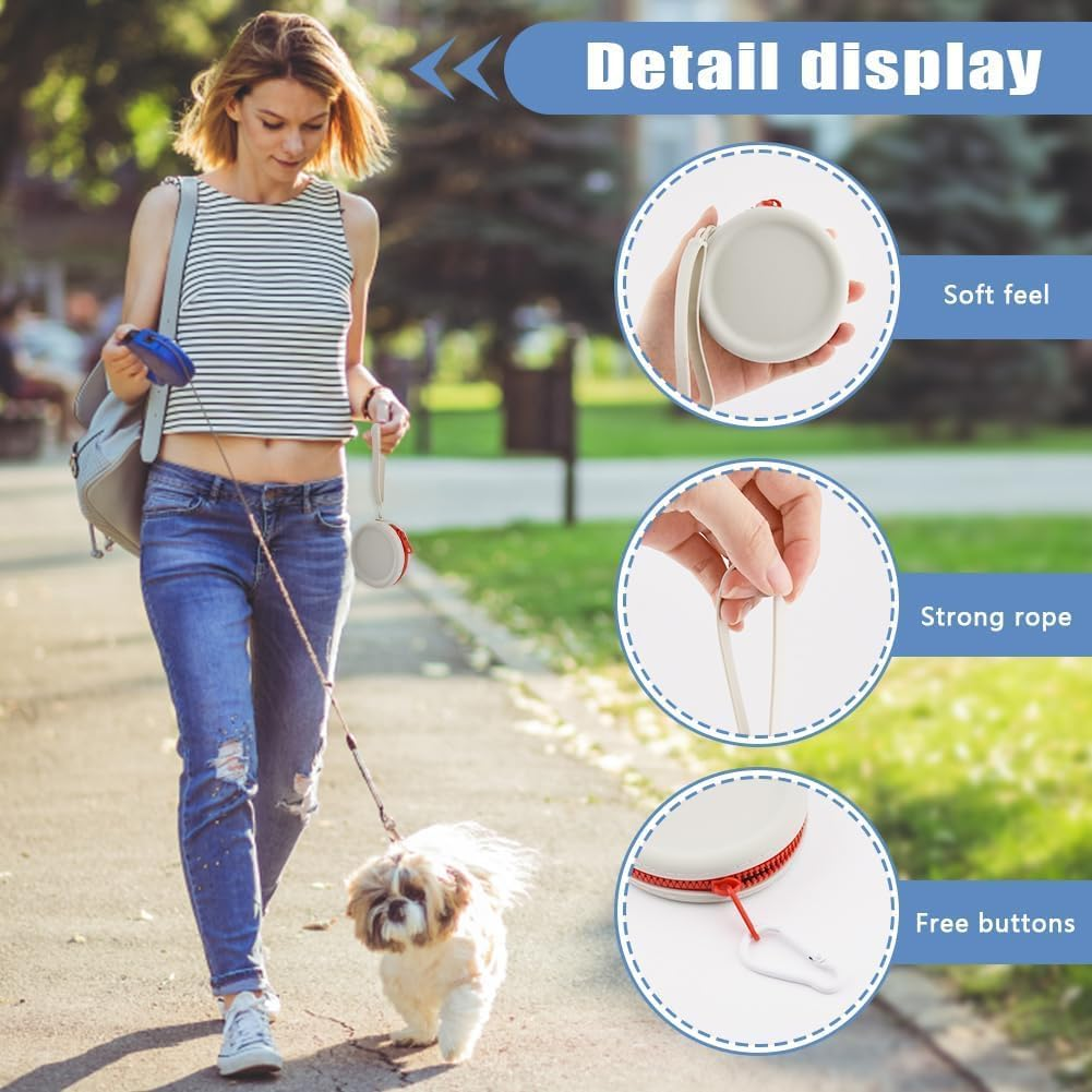 2Pcs Portable Puppy Training Pouch Treat Bag Silicone Dog Treat Pouch,Zippered Dog Treat Pouch with Handle,Silicone Dog Treat Pouch Portable Dog Treat Bag,Pet Small Snack Pocketes,Purple and Grey image number 4