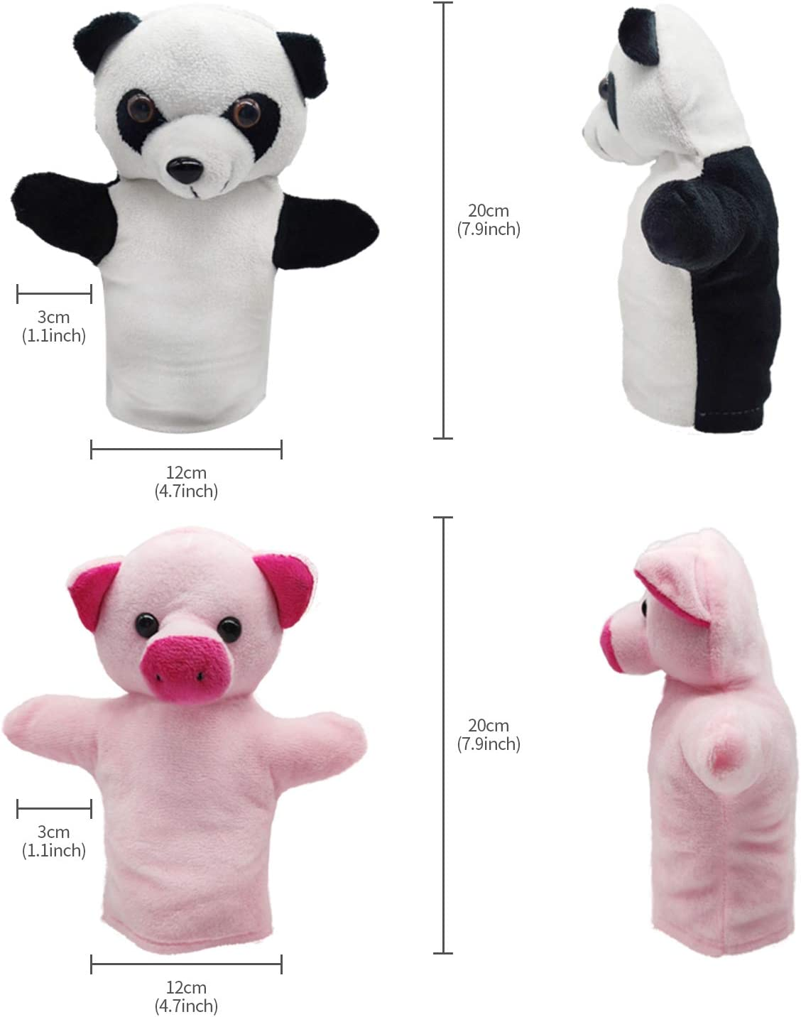 Yolococa Hand Puppets Animal Hand Party Toy for Kids, Soft Plush Puppet, 5 Pack image number 3