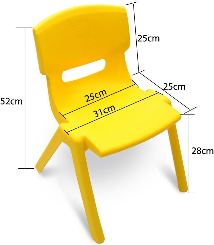 Set of 4 Kids Plastic Chair Yellow Blue Red Green up to 100KG image number 1