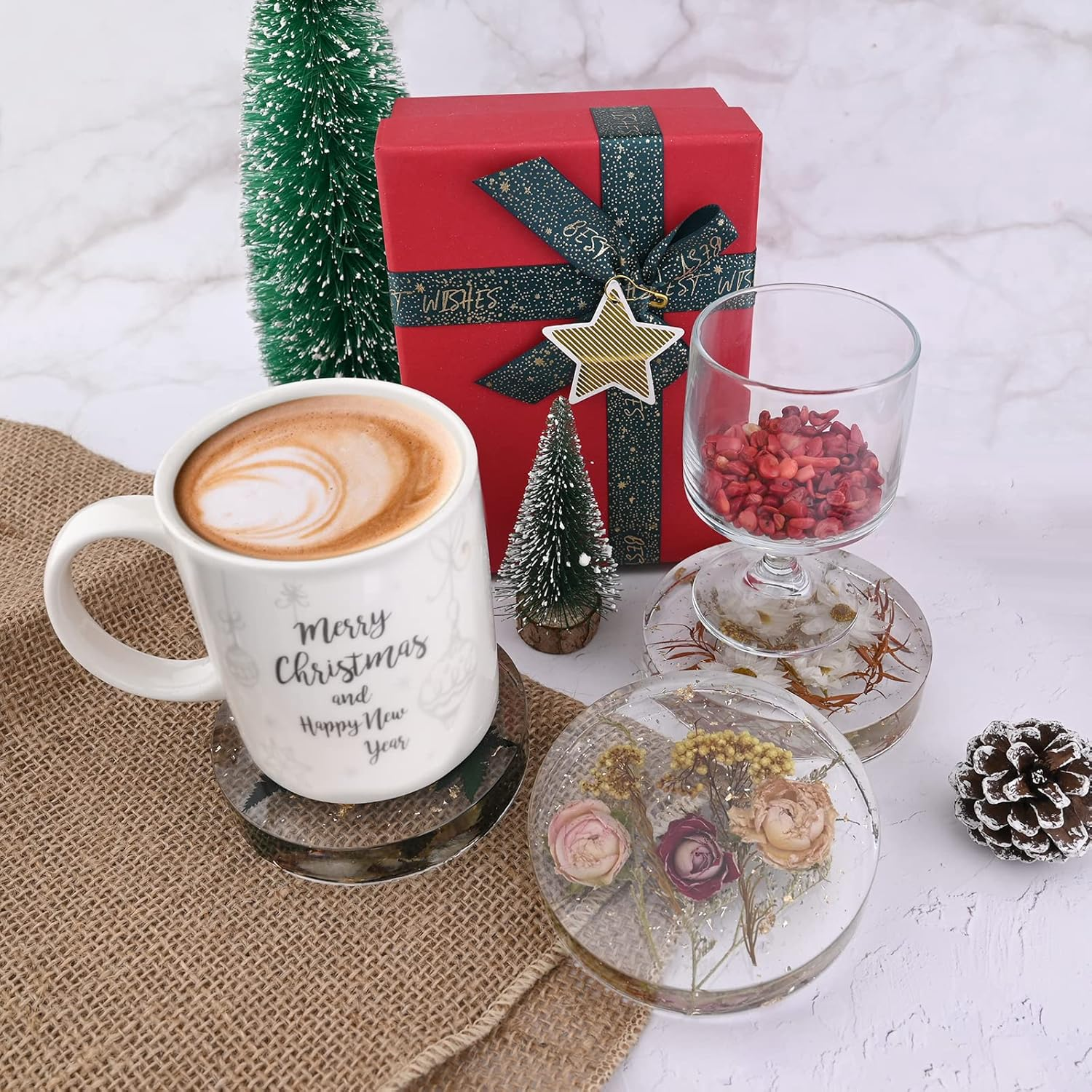 Actvty round Coaster Resin Molds, 6 Cavity Coaster Silicone Molds for Epoxy Resin, Deep Coaster Molds for Flower Bouquet Preservation, DIY Custom Coasters, Resin Craft image number 3