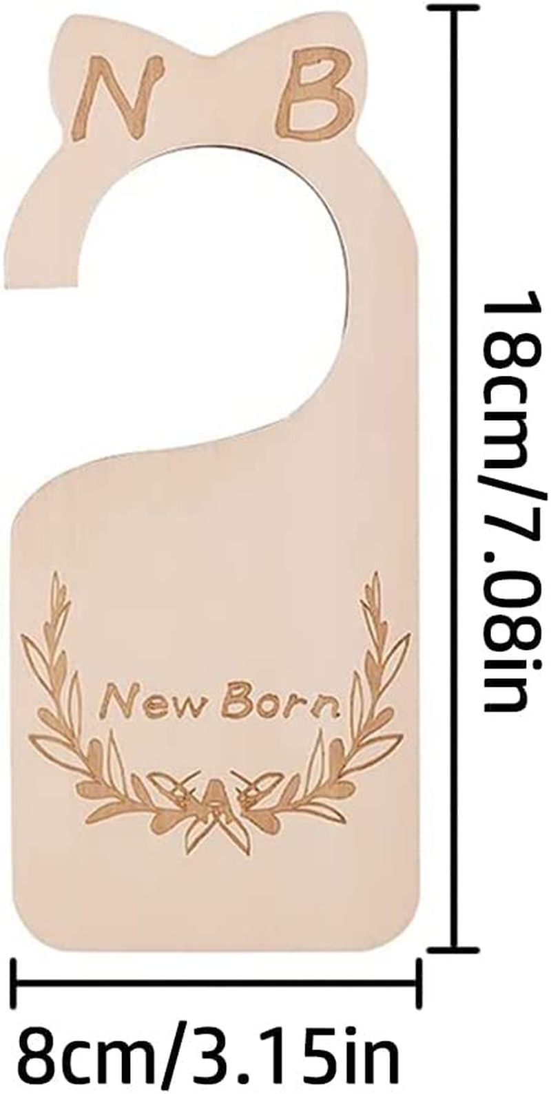 Baby Closet Size Divider, 7 Pcs Wooden Baby Closet Hanging Nursery Wardrobe Divider Hangers for Newborn Infant to 24 Months image number 3