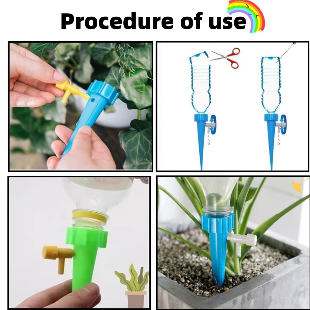 20PCS Self-Watering Nails, Adjustable Plant Watering Device Self-Watering Piles, Automatic Drip Irrigation System with Slow-Release Control Valve Switch - for Outdoor and Indoor Plants image number 4