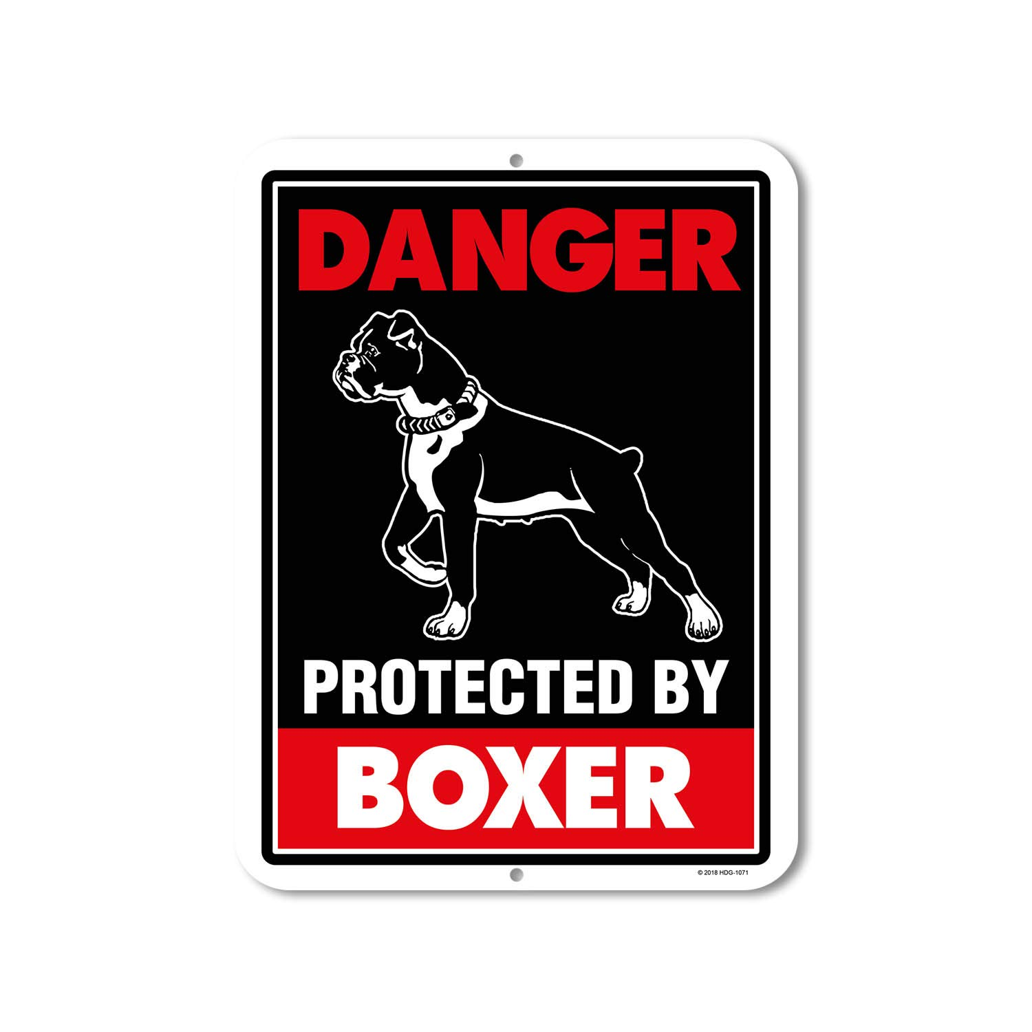 Danger Protected by Doberman 9 X 12 Inch Beware of Dog Warning Metal Aluminum Sign - Made in the USA