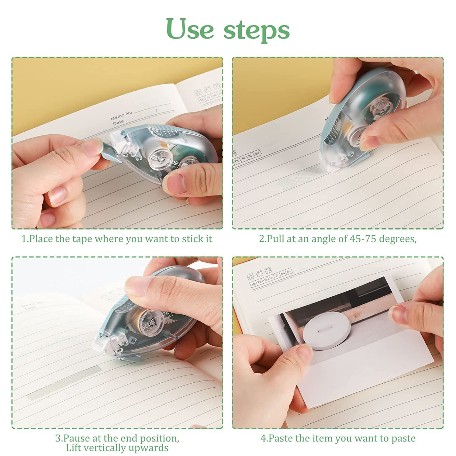 Glue Tape Roller Craft Tape Adhesive Tape, 6Pcs Craft Double Sided Adhesive Tape Scrapbook Runner Tape Roller image number 2