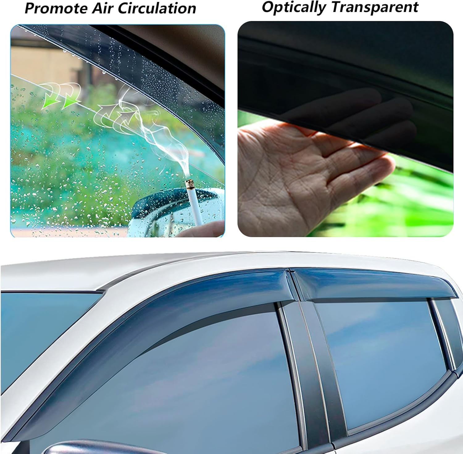 Weather Shields for Mitsubishi Triton MQ MR Accessories 2015-2024 Dual Cab, Window Visors Wind Deflectors Weathershields Car Sun Rain Guard Shield Injection Tinted Black, 4PCS image number 6