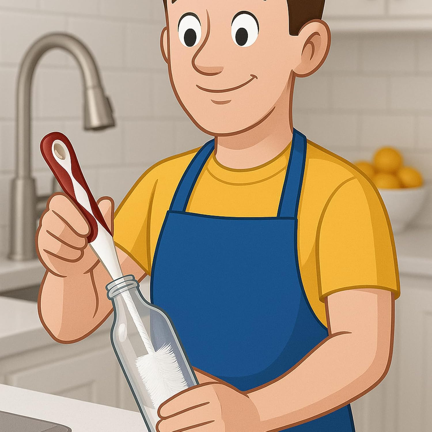 Bottle Brush 3 Pack Long Handle Soft Nylon Bristle Cleaning Tool for Bottles Jars Glass Baby Items image number 3