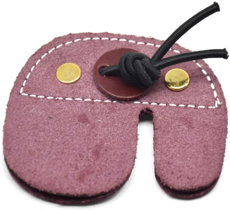 Cow Leather Archery Finger Tab Long Bow Hand Protector for Right Hand Brown