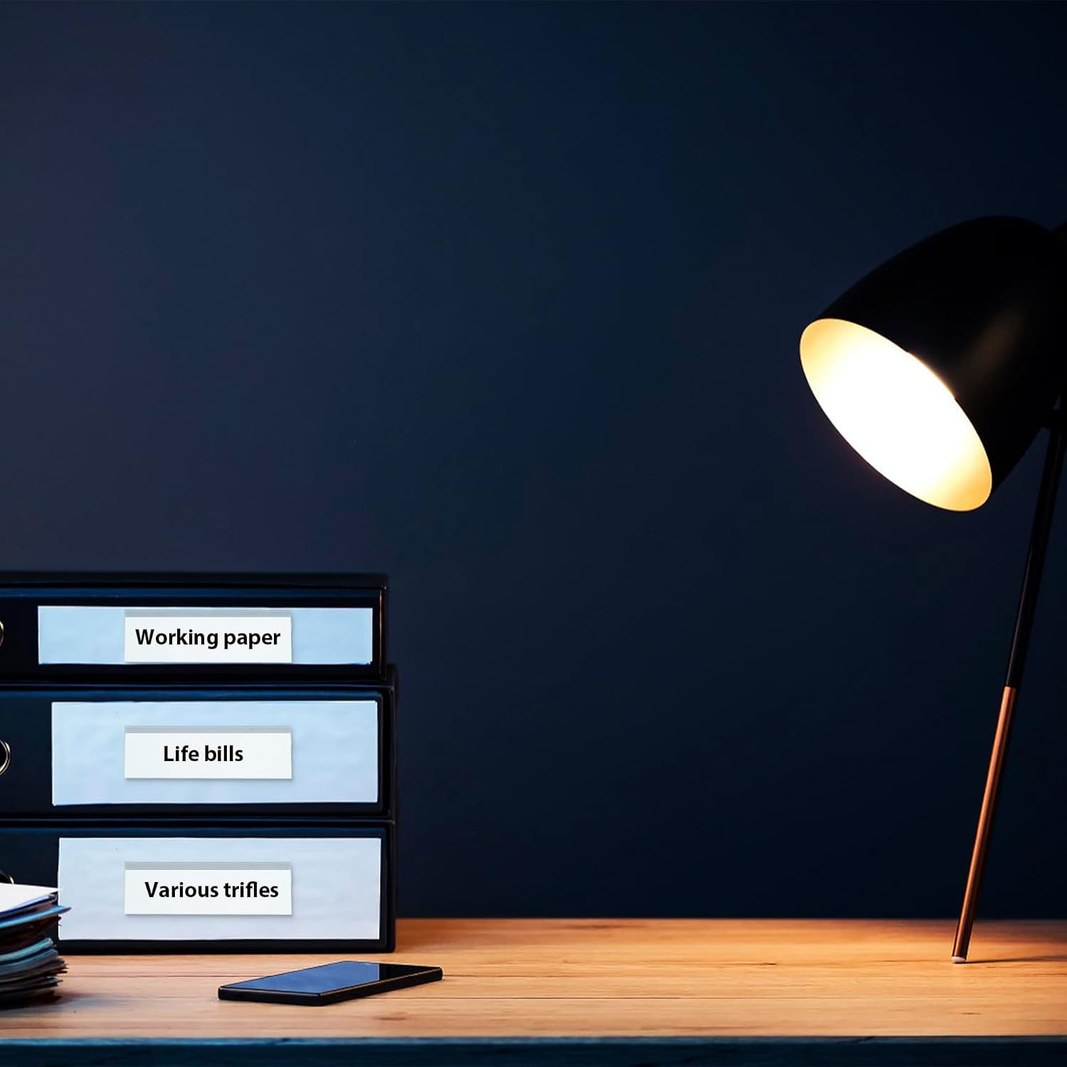 60 Pcs Self Adhesive Label Holders Shelf Tag Label Holders with Paper Inserts Plastic Price Tag Holder Label Holders for Storage Bins (Transparent Color) image number 5