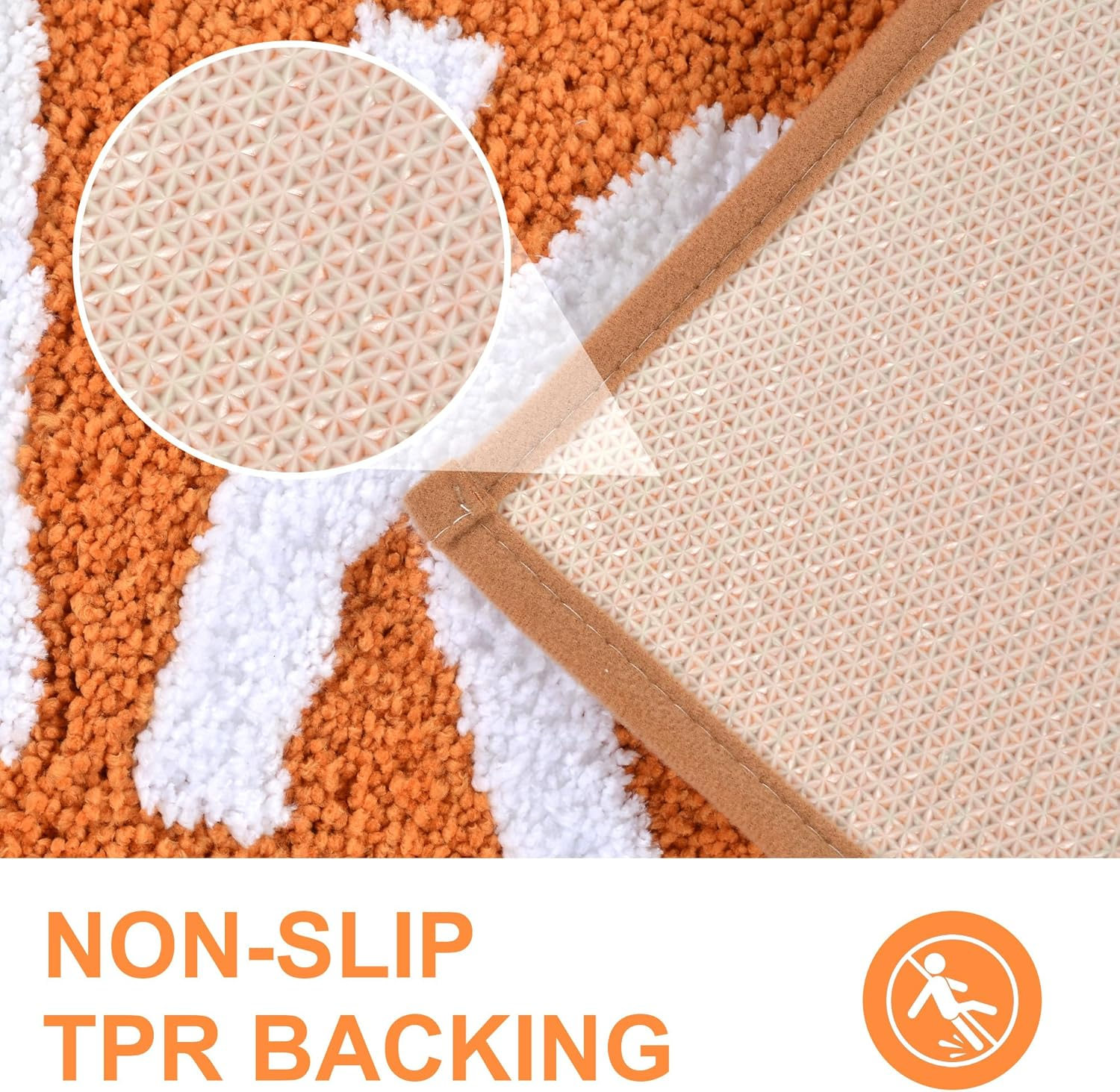 Zeeinx Get Naked Bath Mat Cute Bathroom Rugs Non Slip Microfiber Bath Rugs Funny Autumnbathroom Decor Machine Washable Orange Bath Mat for Tub and Shower,20&rdquo;X32&rdquo; image number 5