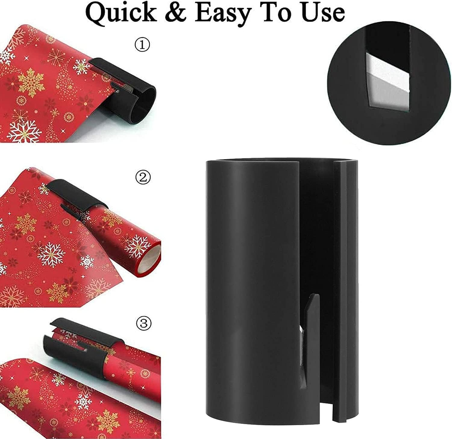 Gift Wrap Cutter Tool - Sliding Paper Roll Cutter for Wrapping Presents - 1Pc image number 4