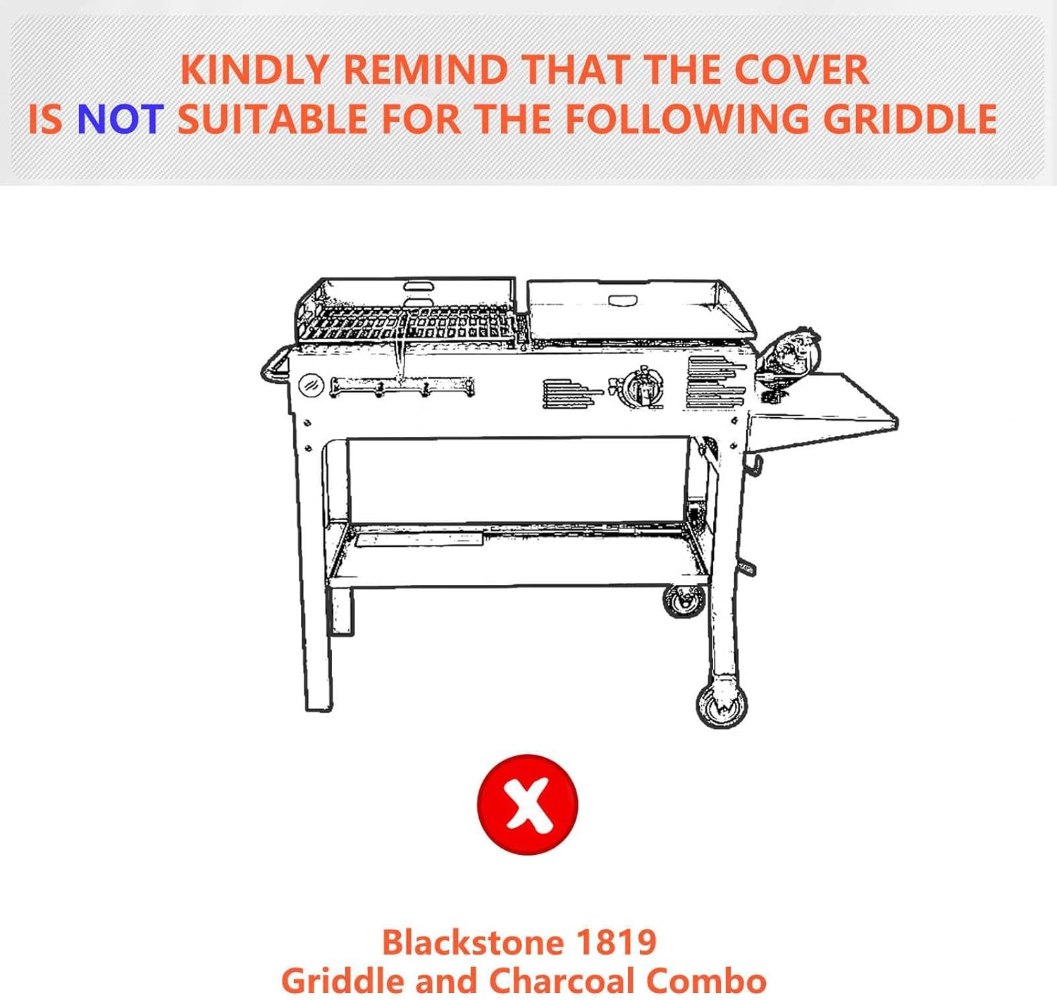 Griddle Cover for Blackstone 22'' Griddle with Hood Lid and Stand, Waterproof Windproof BBQ Grill Cover with Buckle, Griddle Accessories for Blackstone (Cover Only) image number 2