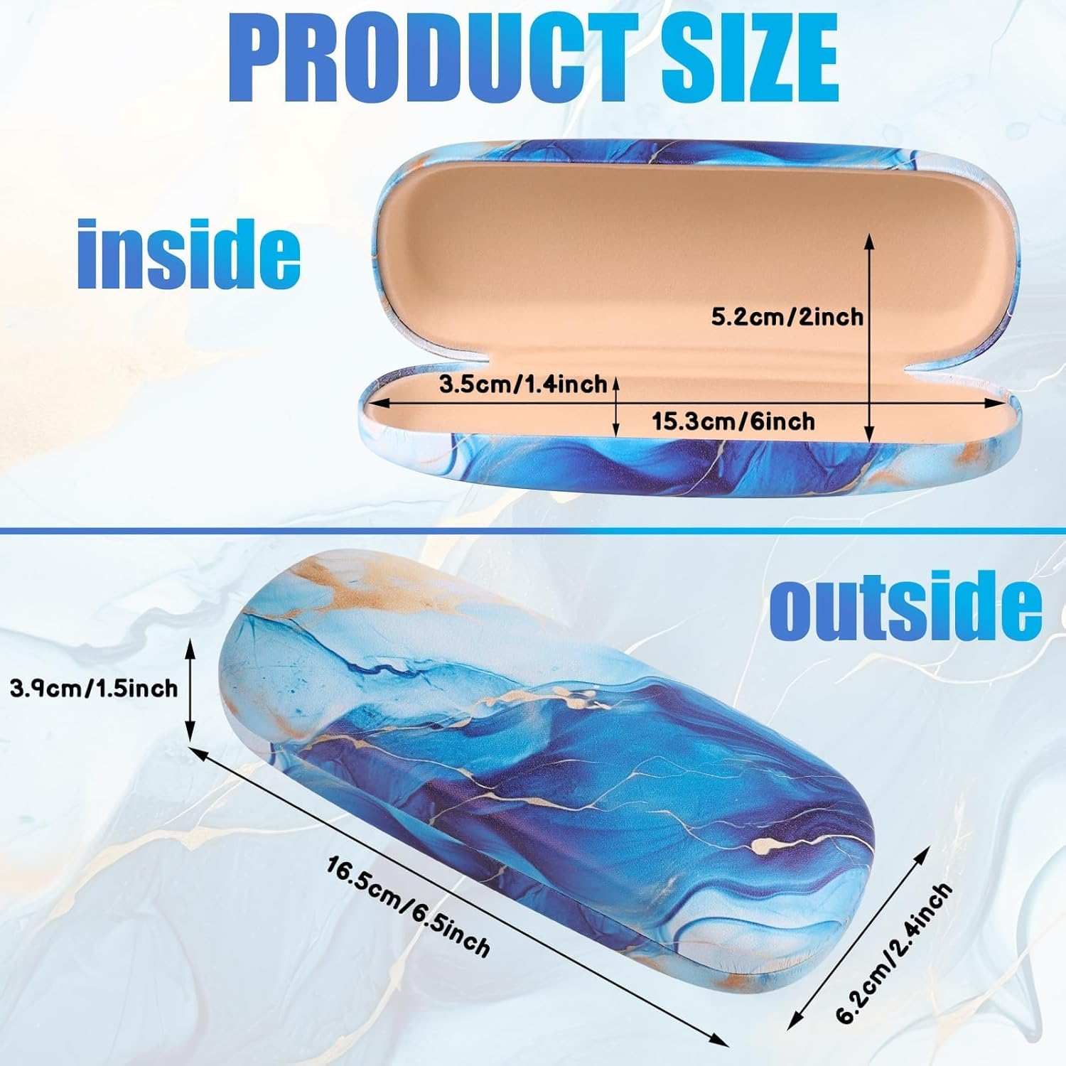 Premium Hard Sunglasses Case,Hard Shell Eyeglasses Case PU Leather Protective Glasses Cover Eyeglass Holder Box Includes Cleaning Cloth and Pouch- Men'S & Women'S Case