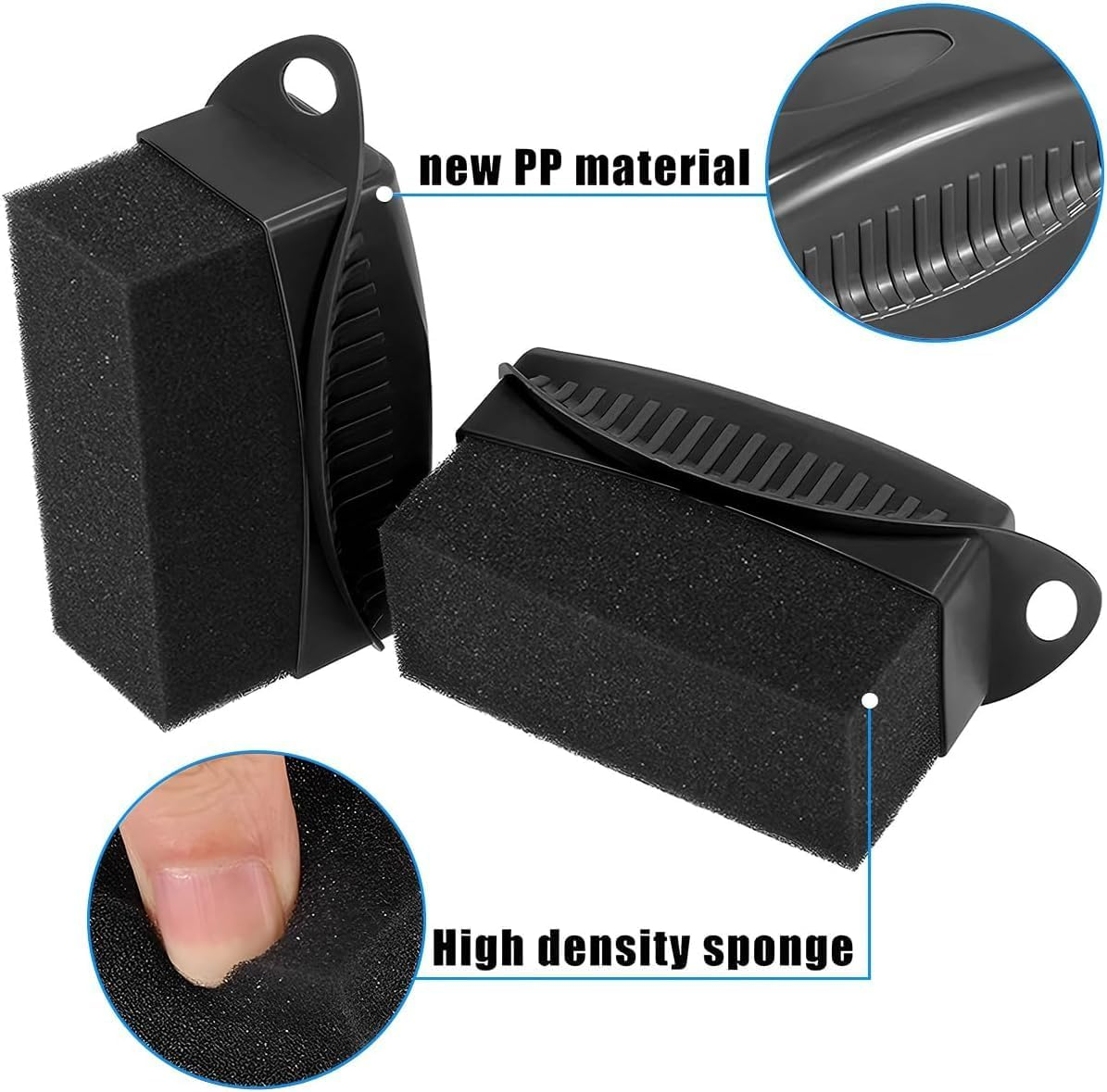 2Pcs Car Wheel Waxing Sponge and Tire Shine Applicator Pad - Dressing Applicator for Vehicle Tires, Black image number 3