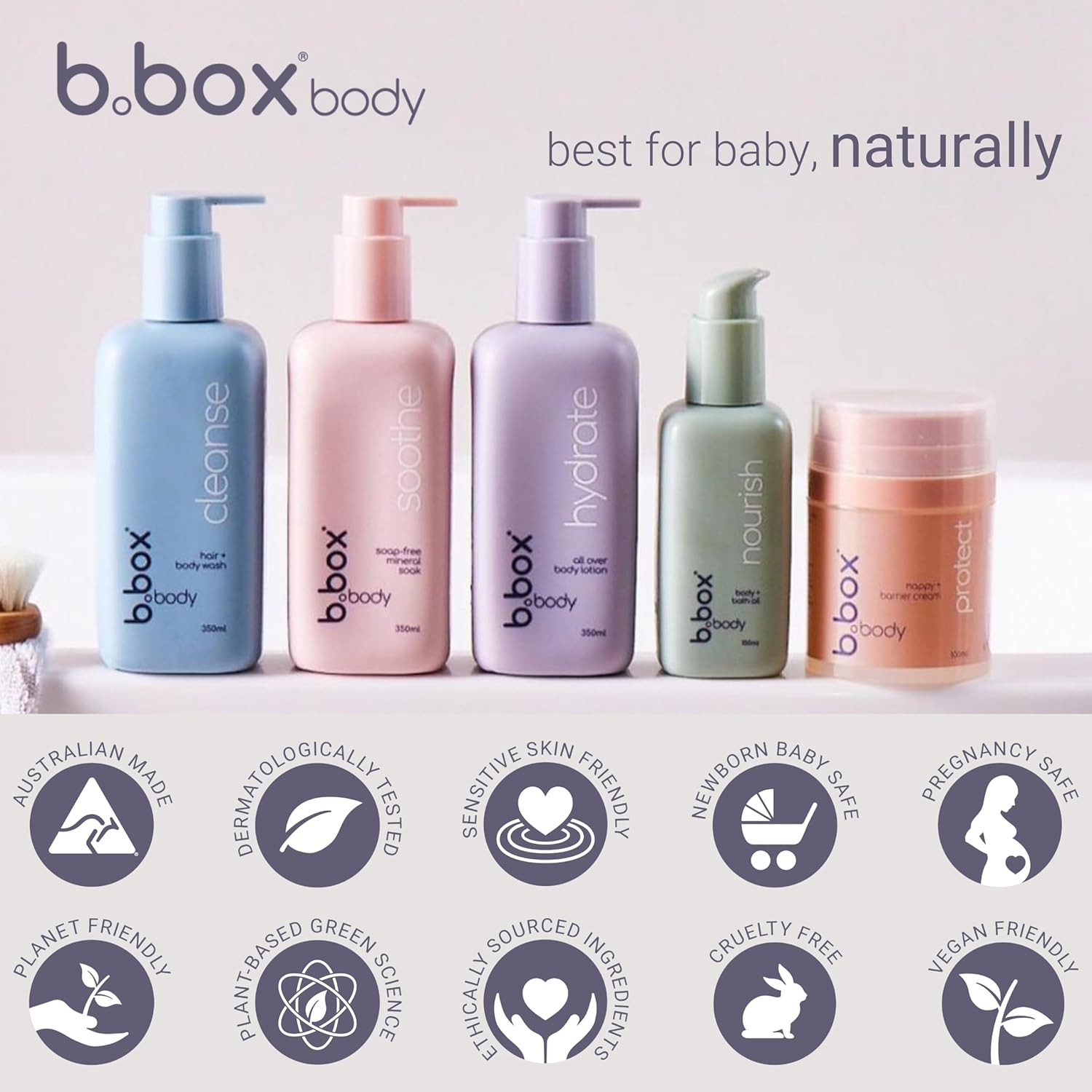 B.Box Baby Bath Hair and Body Wash 350 Ml image number 4