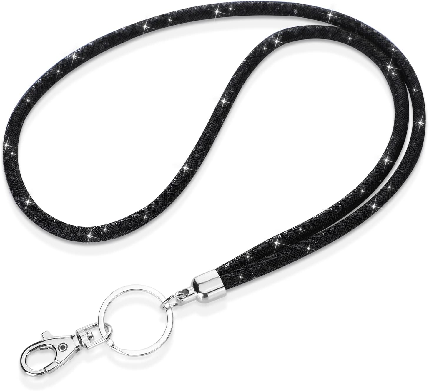 Soleebee Bling Crystal Lanyard, 31.5'' Office Neck Strap Lanyard, Lanyard Keychain with Metal Clasp & Keyring