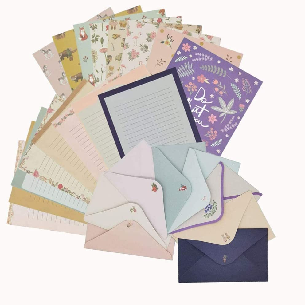 81Pcs Stationary Paper and Envelopes Set, Contain 54 Stationery Paper and 27 Envelopes, Writing Paper Stationery Set, 9 Different Style image number 5