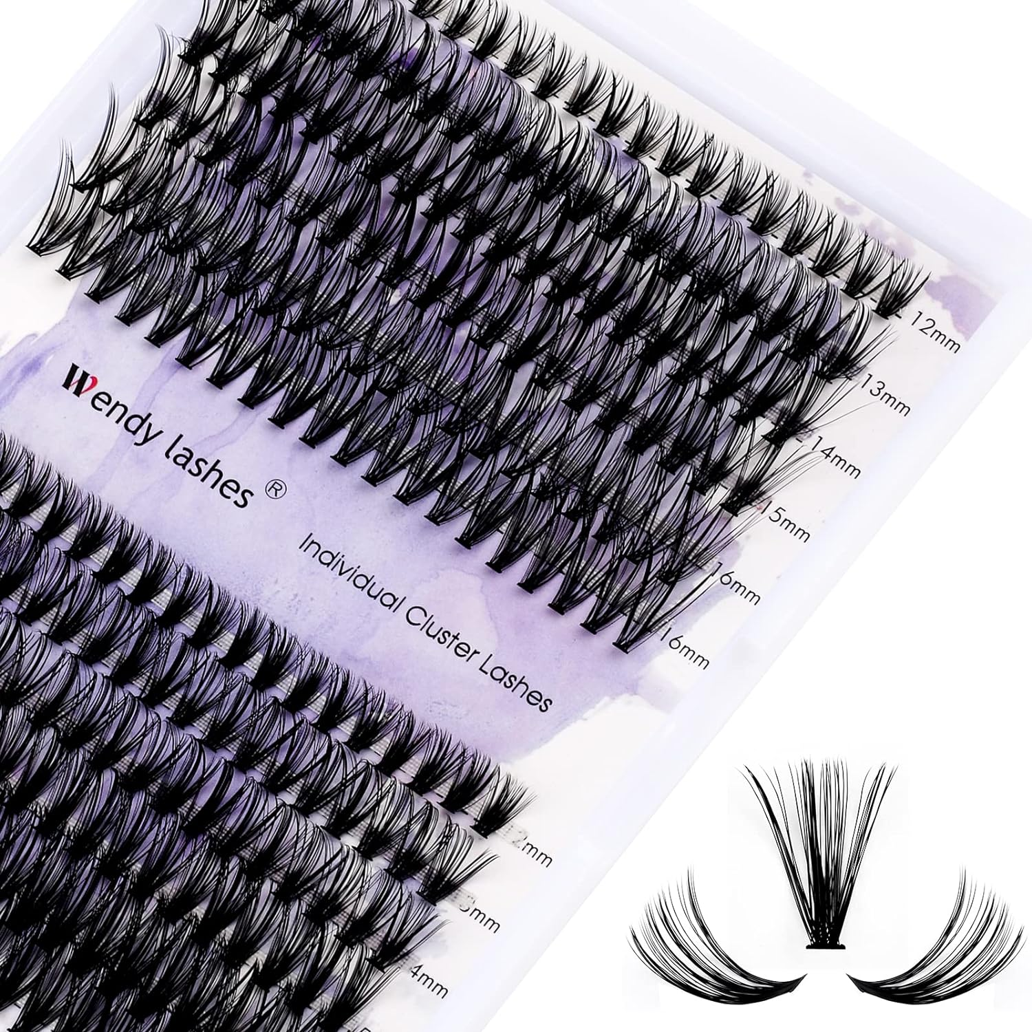 Cluster Eyelashes 30D/40D 240PCS 12-16Mm Mixed Individual Lashes C/D Curl 0.07Mm Matte Black Cluster Eyelash Extensions Soft Lightweight Individual Lashes Cluster 3D Effect (30/40D-C, 12-16Mm Mixed) image number 6