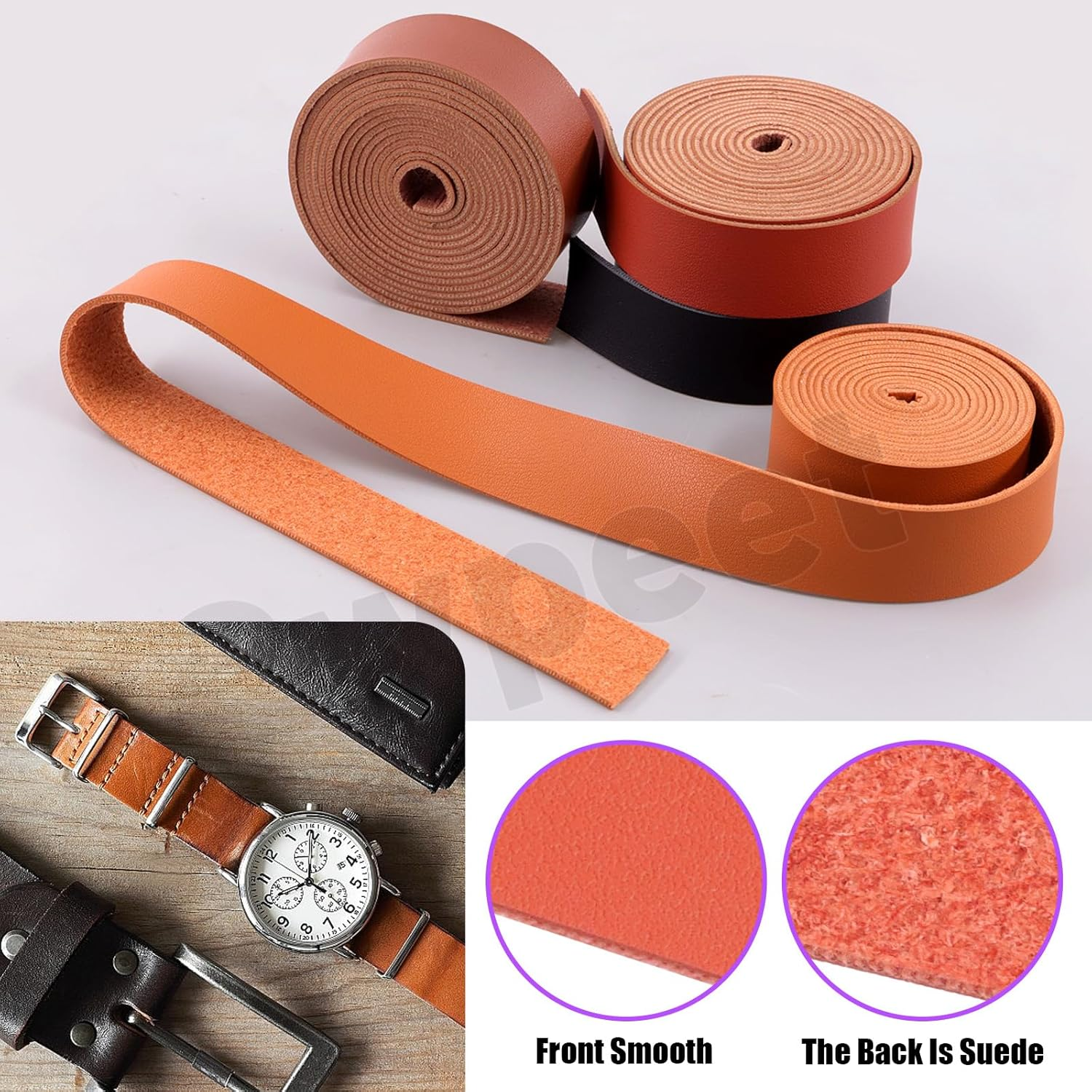 Swpeet Leather Strap for DIY Craft Projects - Brown image number 6