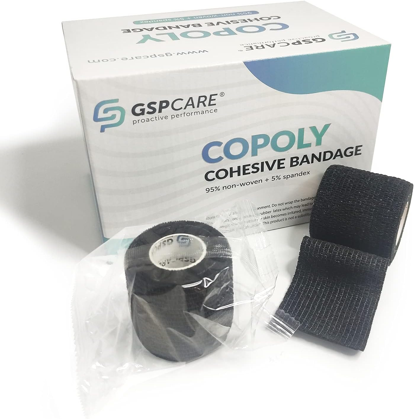 Self Adherent Cohesive Wrap Bandages Non-Woven Bandage Rolls 6 Count 5Cm*4.5M (Black) image number 5