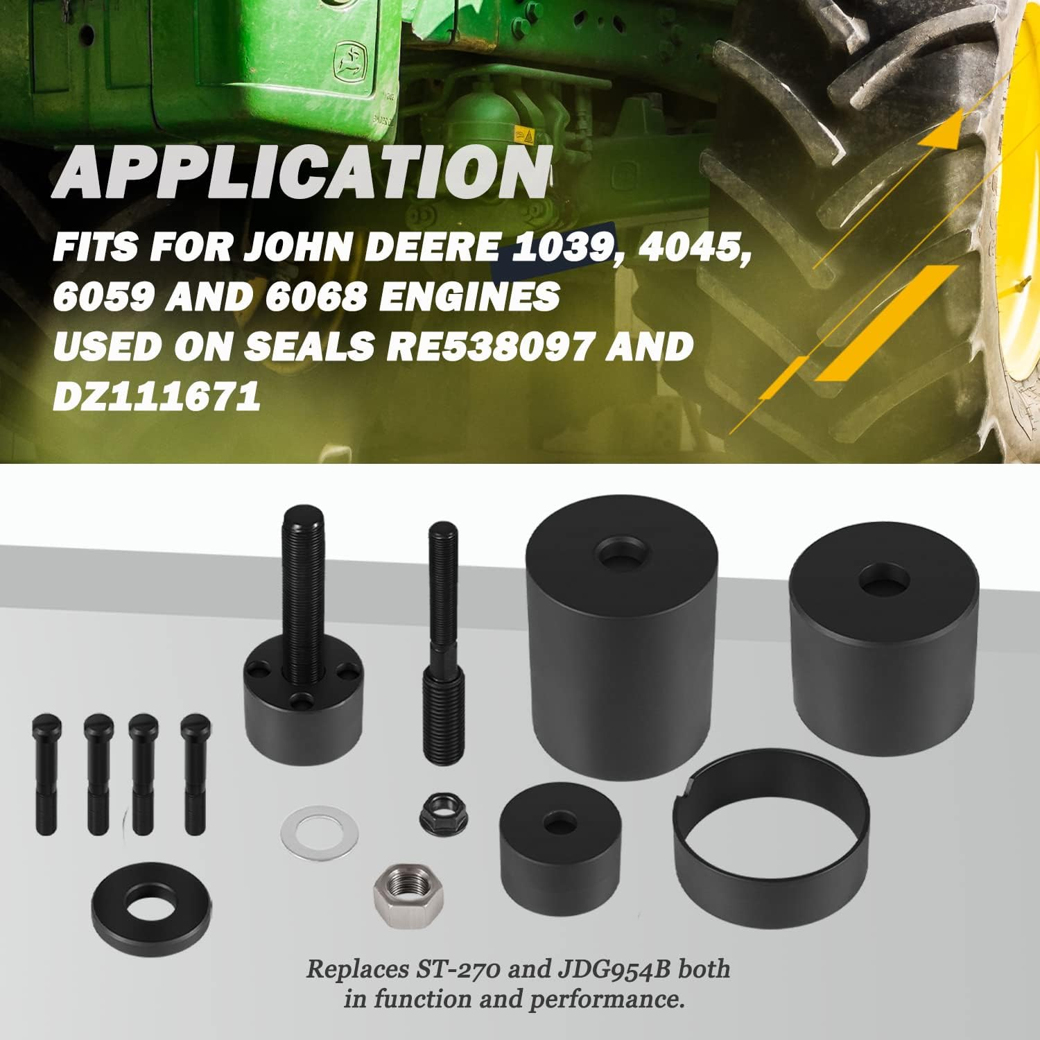 Camoo Crankshaft Gear & Front Crank Seal Installer Fit for John Deere 1039, 4045, 6059 and 6068 Engines Alternative JDG954B image number 2