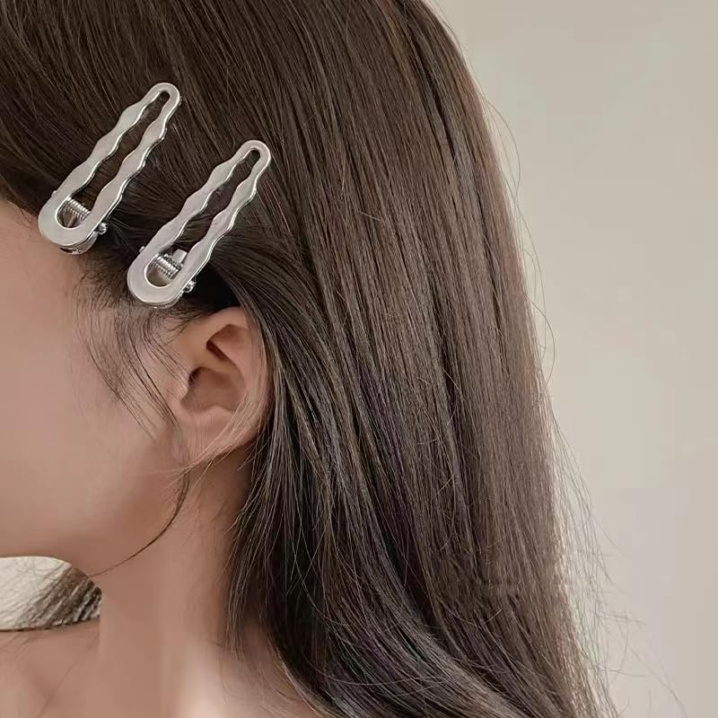Silver Alligator Hair Clips Y2K Metal Clips for Hair Alligator Barrettes Duck Billed No Bend Hair Clips for Women Girls No Crease Hair Pins Hairpins Hairclips 10 PC Minimalist Hair Accessories - Duckbilled image number 6