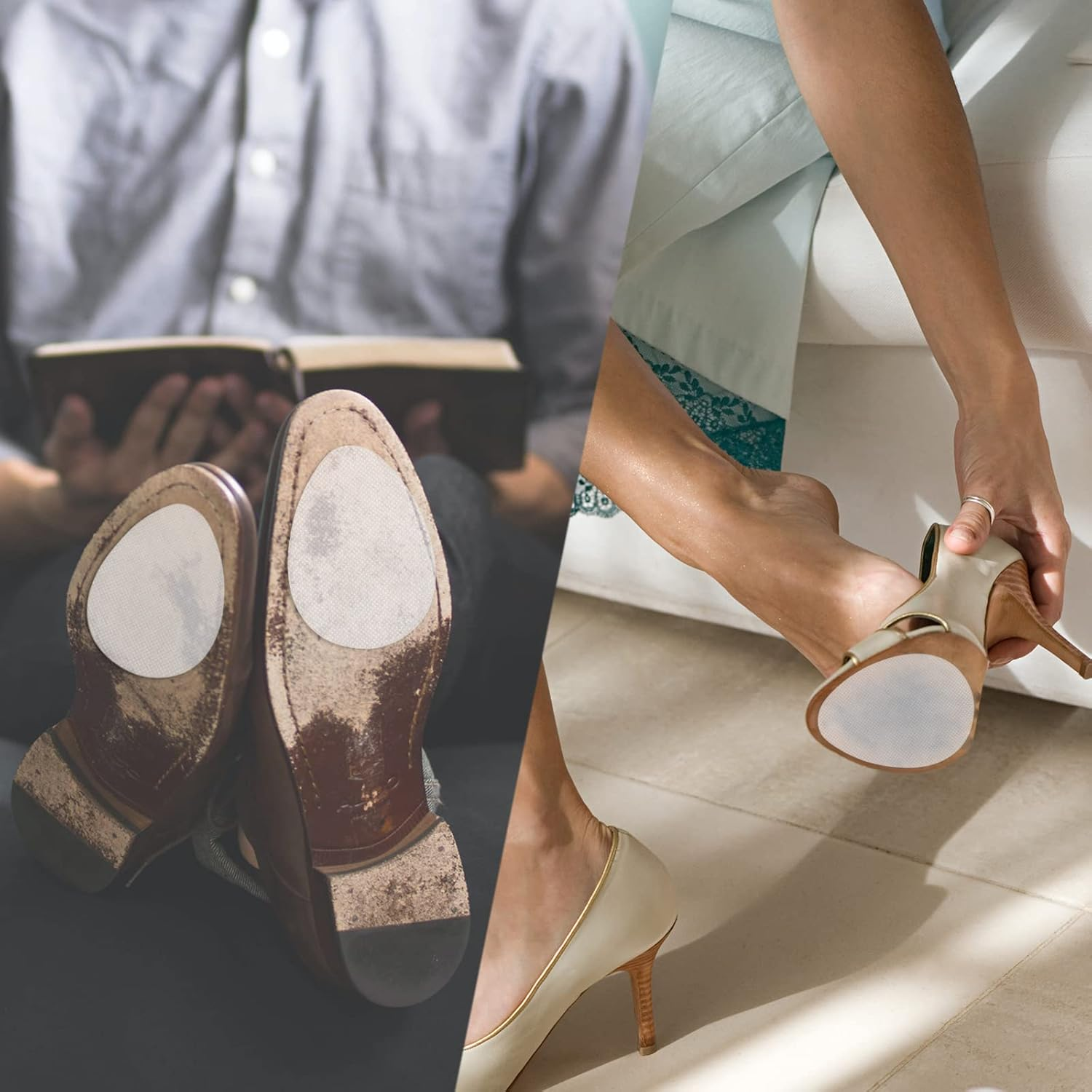 Non-Slip Shoe Pads, GADEBAO Self-Adhesive Anti-Slip Sole Sticker Protector, Premium Odorless Silicone Non Skid Shoe Grips for High Heels, Clear - 8 Pcs, 2.5'' * 3.5'' * 0.04'' image number 2