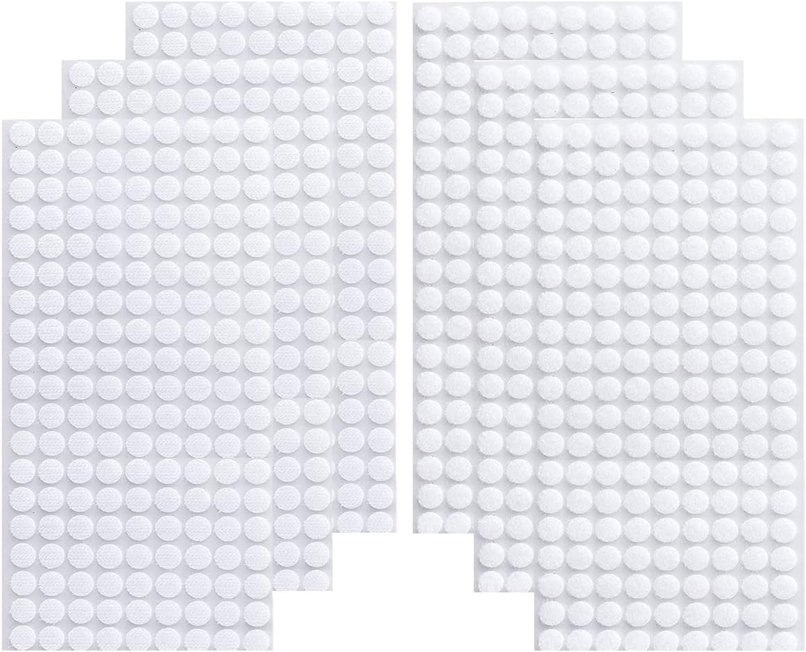 Vkey Adhesive Sticky Back Coins Hook Loop Self Adhesive Dots Tapes Magic Sticky Dots, White, 1Cm/504Pairs image number 3