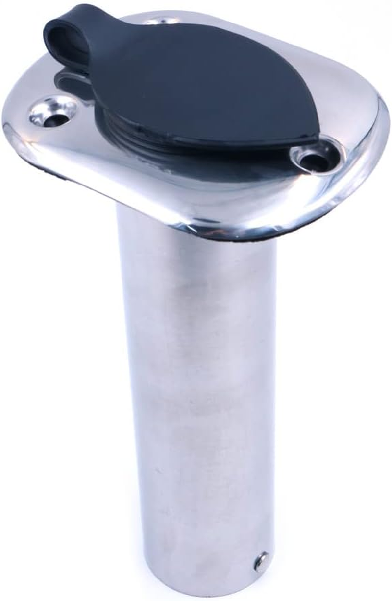 2X ZONADA Heavy Duty Stainless Steel 316 Fishing Rod Holders, Marine Grade, Flush Mount Fishing Rod Pole Holders, 90 Degree image number 3