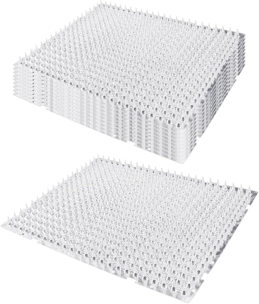 AIMALL 10Pcs Transparent PET Anti-Cat Mat 16.9X13.4In Spliceable Cat Repellent Pad with Soft Spikes for Sofa Garden Balcony Indoor Outdoor Surface Protection image number 1