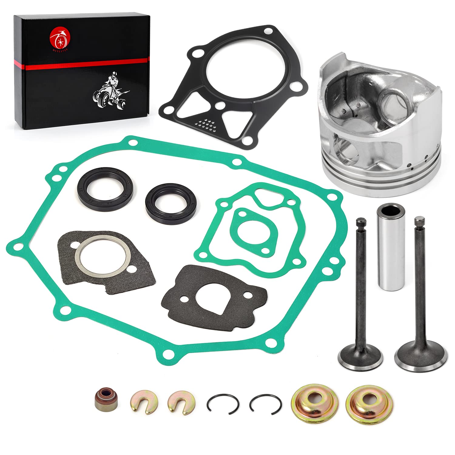 Engine Gasket Rebuild Kit STD Piston & Ring Seal Intake Exhaust Valve Compatible with Yamaha Golf Cart G14 1995 1996 JN5-11631-00-96 JN5-11610-00-00 image number 2