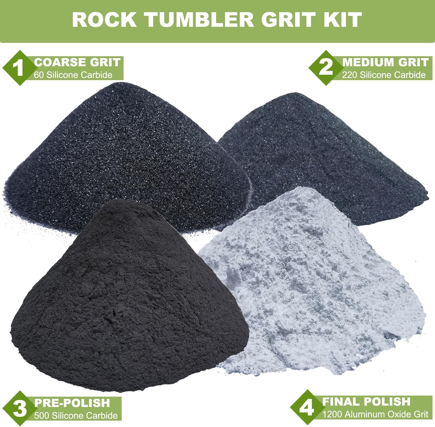 Toromp 4 LBS Rock Tumbler Grit and Polish Refill Kit and Ceramic Tumbling Filler Media - Tumbling Grit Media, Polish up to 20 Lbs. of Rocks, Works with Any Rock Polisher & Tumbler Supplies&hellip; image number 6