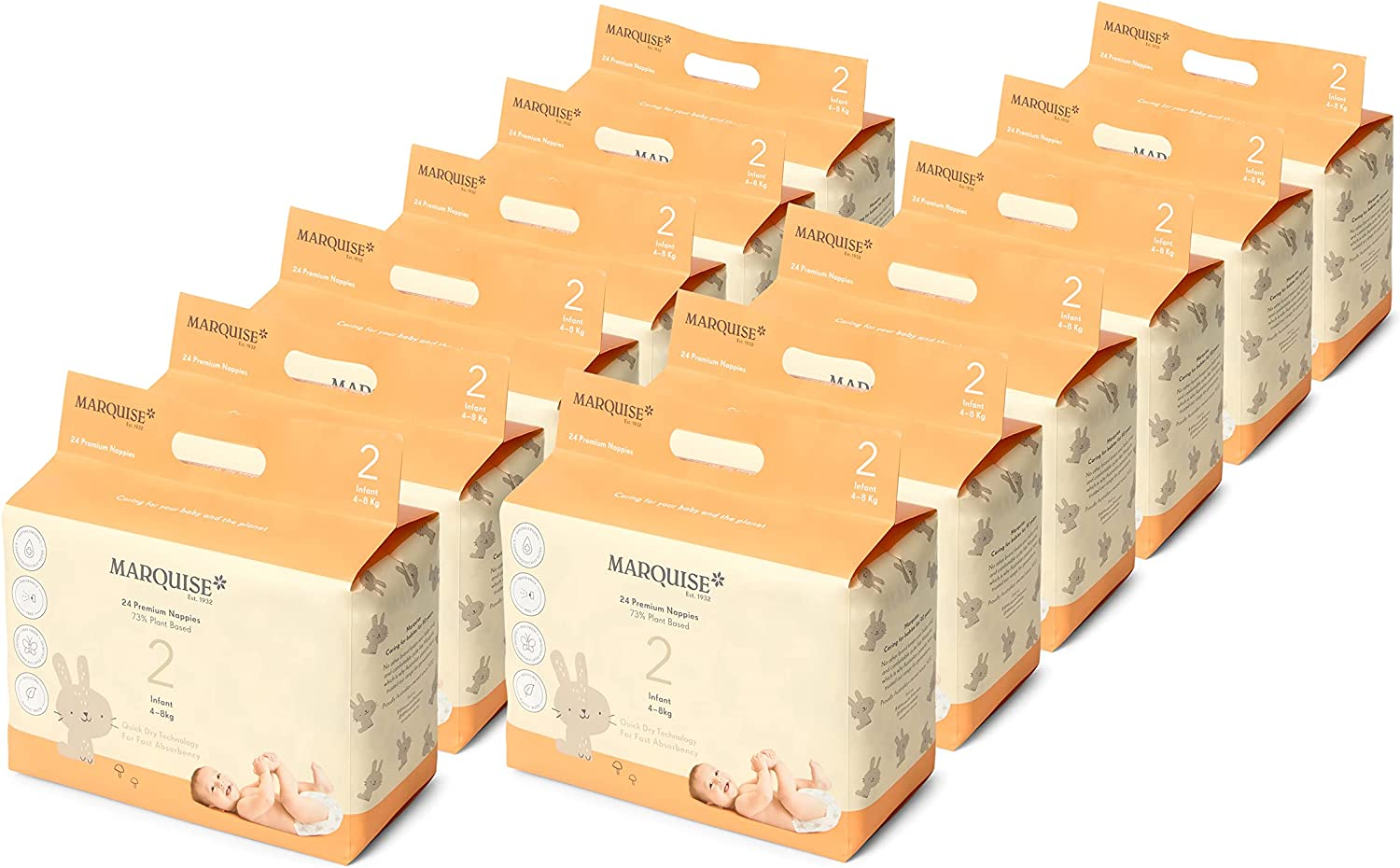Eco Nappies for up to 4-8 Kg Infant, Size 2 (Pack of 12) image number 6