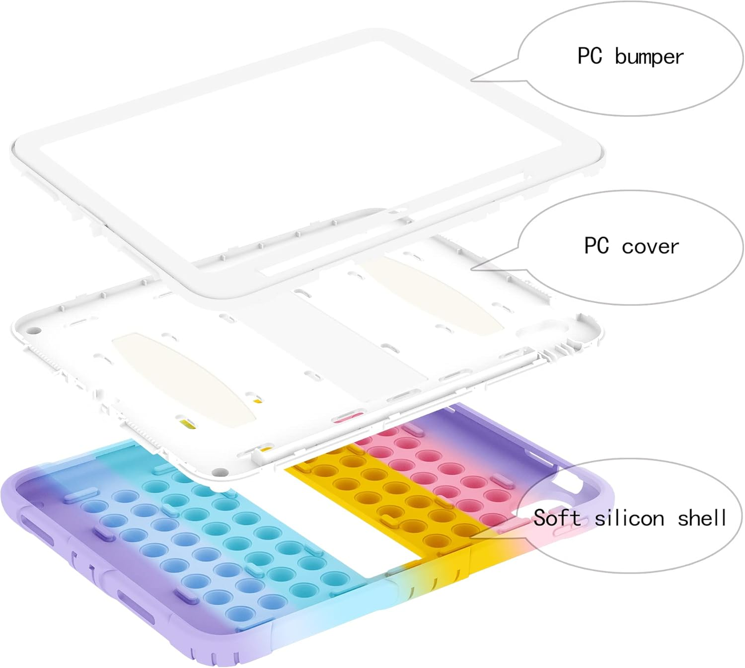Herize Ipad 10/11Th(A16) Generation 10.9 Inch Case Cover 2022/2025 with Pencil Holder&Shoulder Strap, Ipad 10Th Gen A2757/A2777 Heavy Duty Shockproof Protective Case with Kickstand for Kids Girls Boys - Purple image number 2