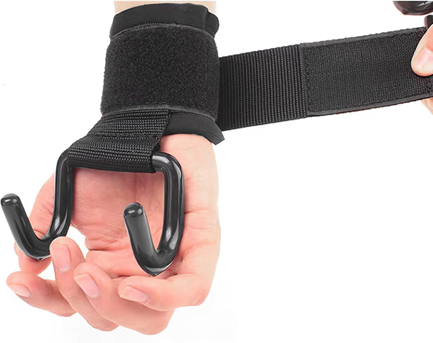 Weight Lifting Hooks,Heavy Duty Lifting Wrist Straps, Weight Lifting Grips,Weight Lifting Straps,Wrist Straps Weightlifting,Adjustable Pull-Up Hooks Straps,Heavy Duty Weight Lifting Steel Hooks